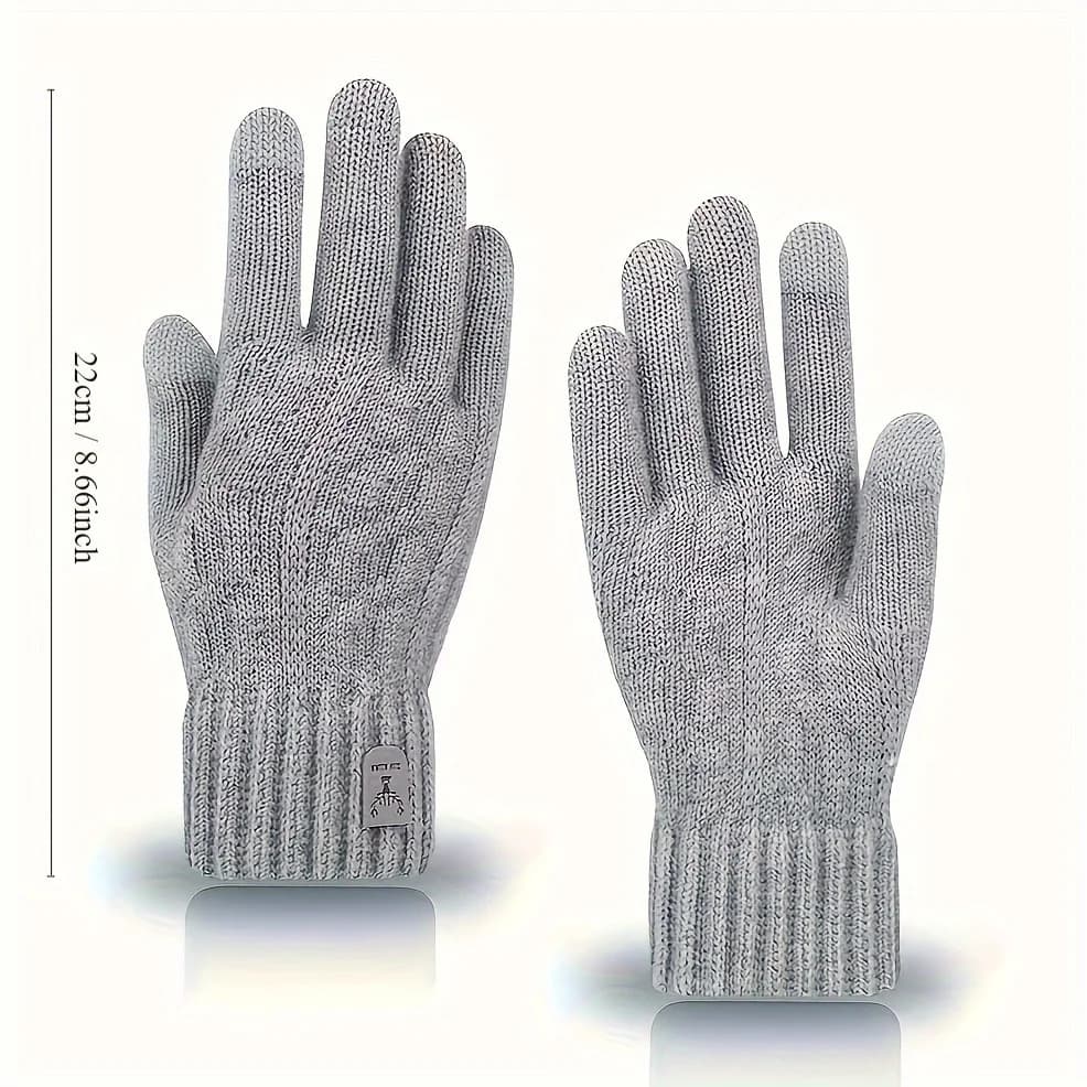 Gants thermiques tactiles pêche homme femme - Doublure polaire anti-dérapante doigts complets laine