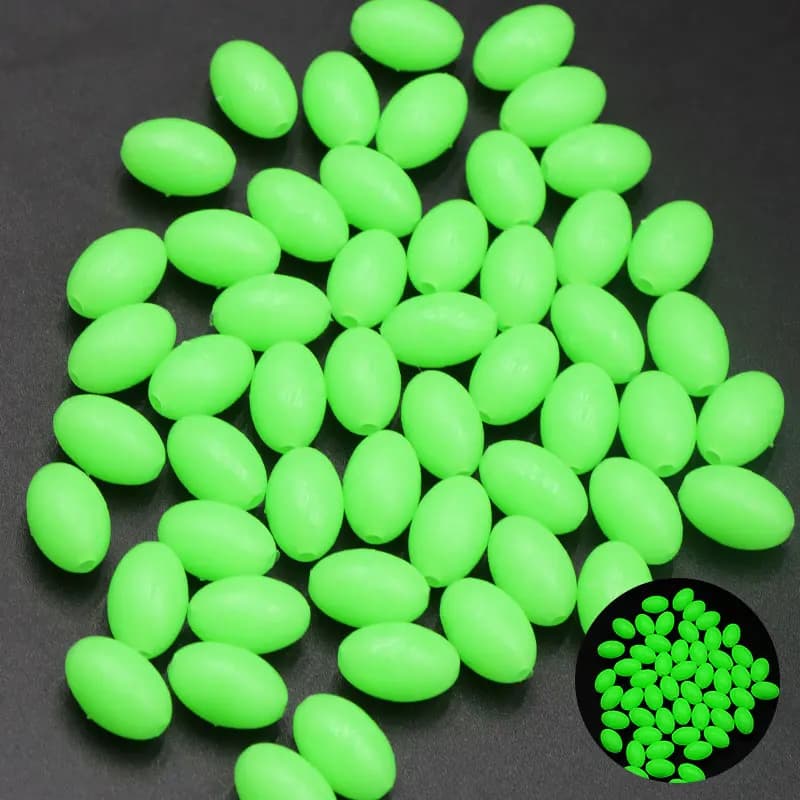 1000 Perles de Pêche Luminescentes - Perles Ovales et Sphériques pour Montages et Flotteurs Accessoires