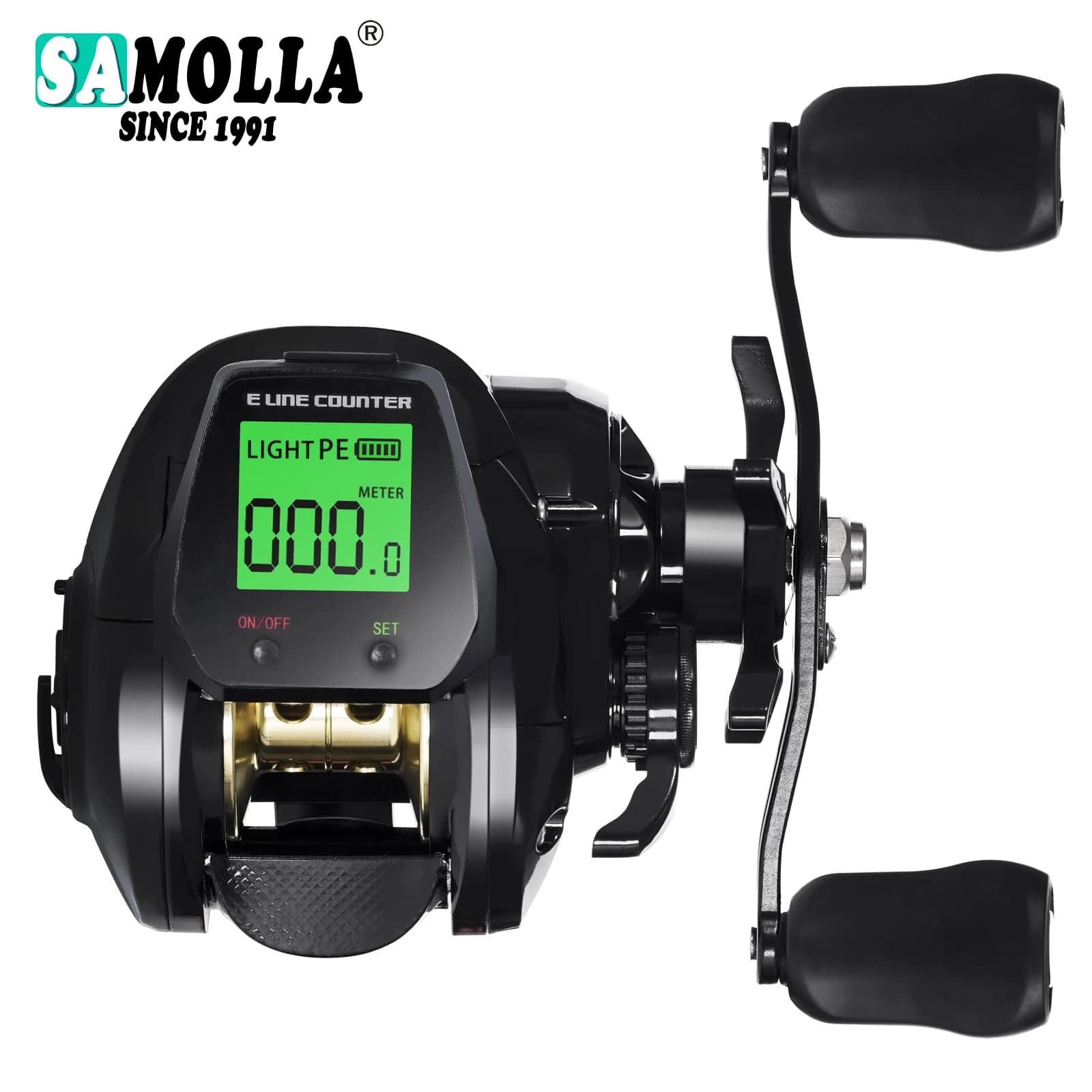 Moulinet Baitcasting Électronique Écran LED Grande Vitesse 7.2:1 10kg Étanche Pêche Mer Tambour Fixe
