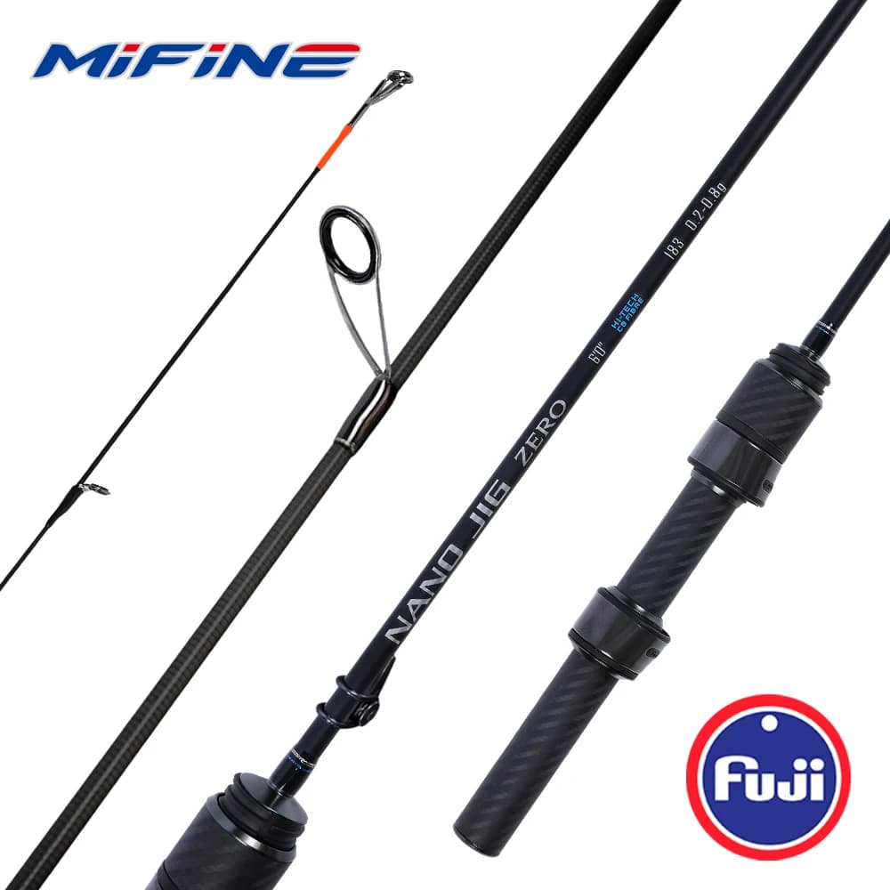 Canne spinning MIFINE Nano Jig Zero ultra-légère 0.2-0.8g - 1.68m/1.83m Fuji rings pour truite et bar