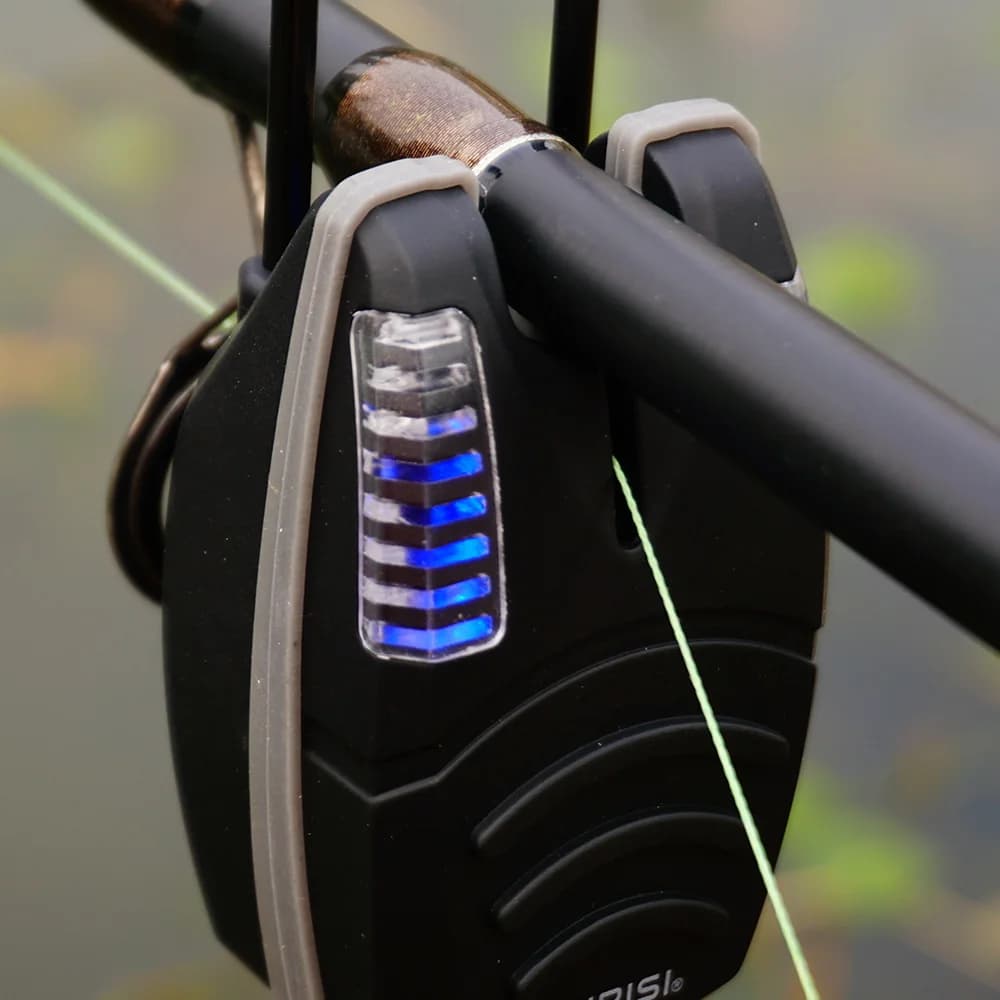 Kit alarme étanche carpe Hirisi avec barre anti-accrochage sans fil 1+3 set son et LED B1230 pêche