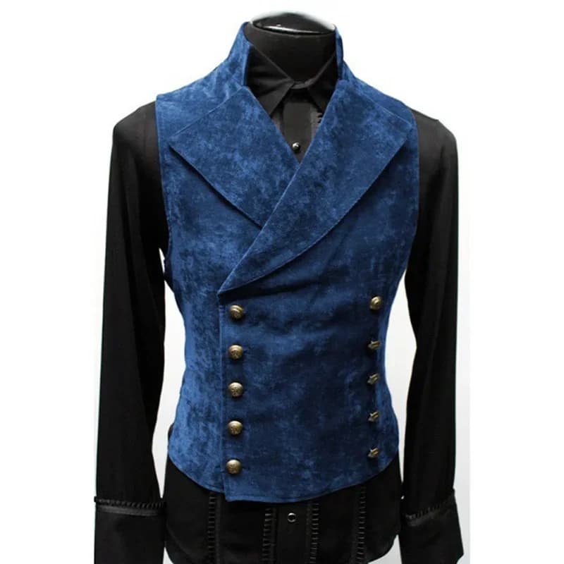 Veste en suédine style coréen pour homme col montant double boutonnage automne hiver