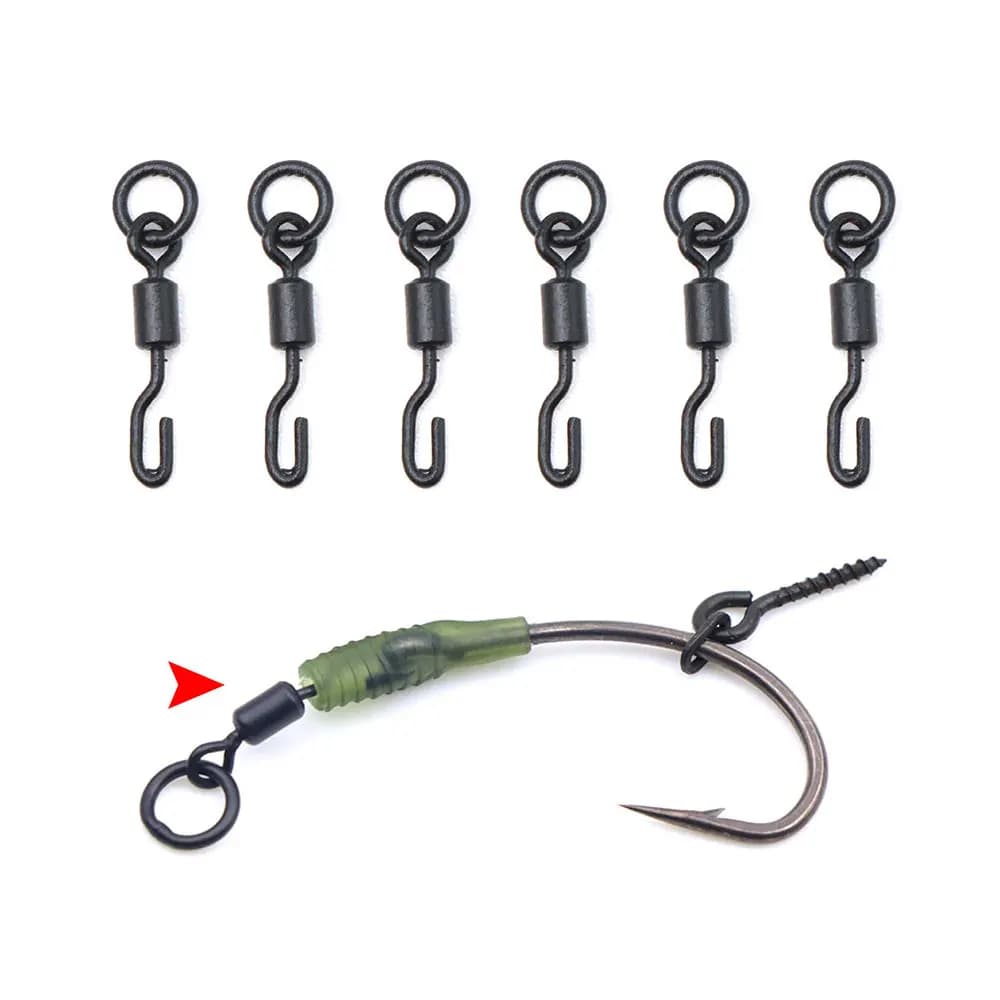 20 connecteurs rapides snap swivels pour montage Ronnie Rig - Accessoires pêche carpe et pêche au coup