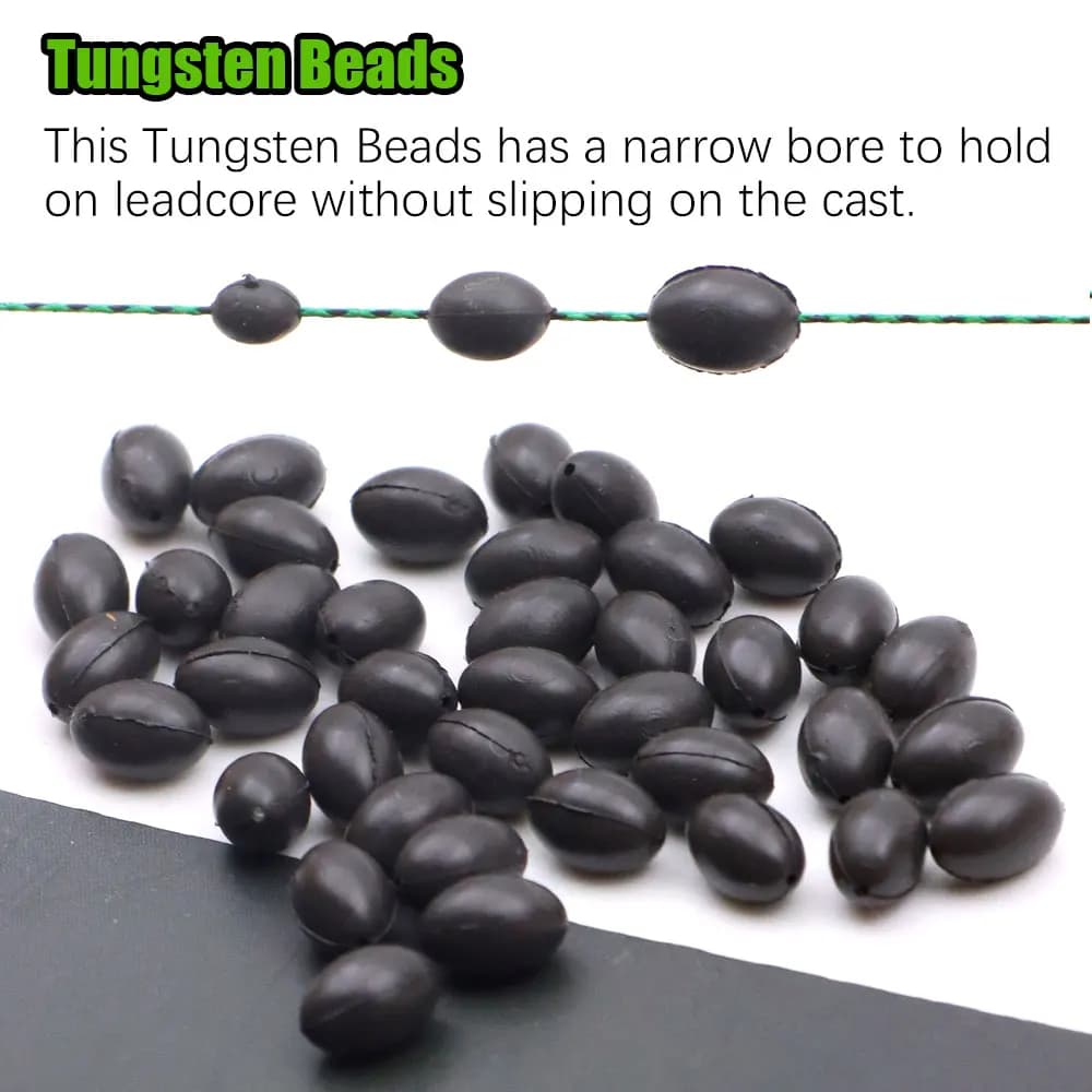 10 perles en tungstène sans plomb pour ligne leader chod rig, accessoires carpe et pêche à