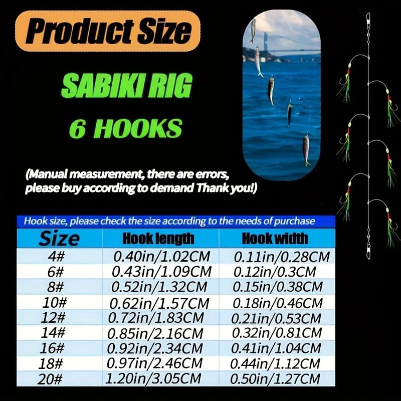 5 hameçons Sabiki pré-montés pour pêche mer et eau douce - perles luminescentes haute qualité