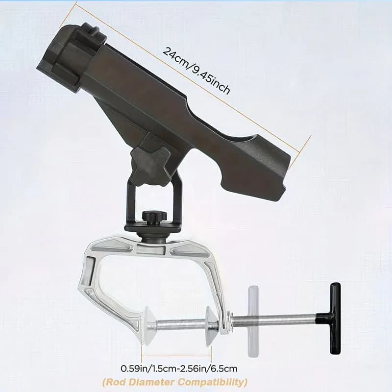 Support de canne à pêche ajustable 360° pour bateau, montage sur rail robuste et durable