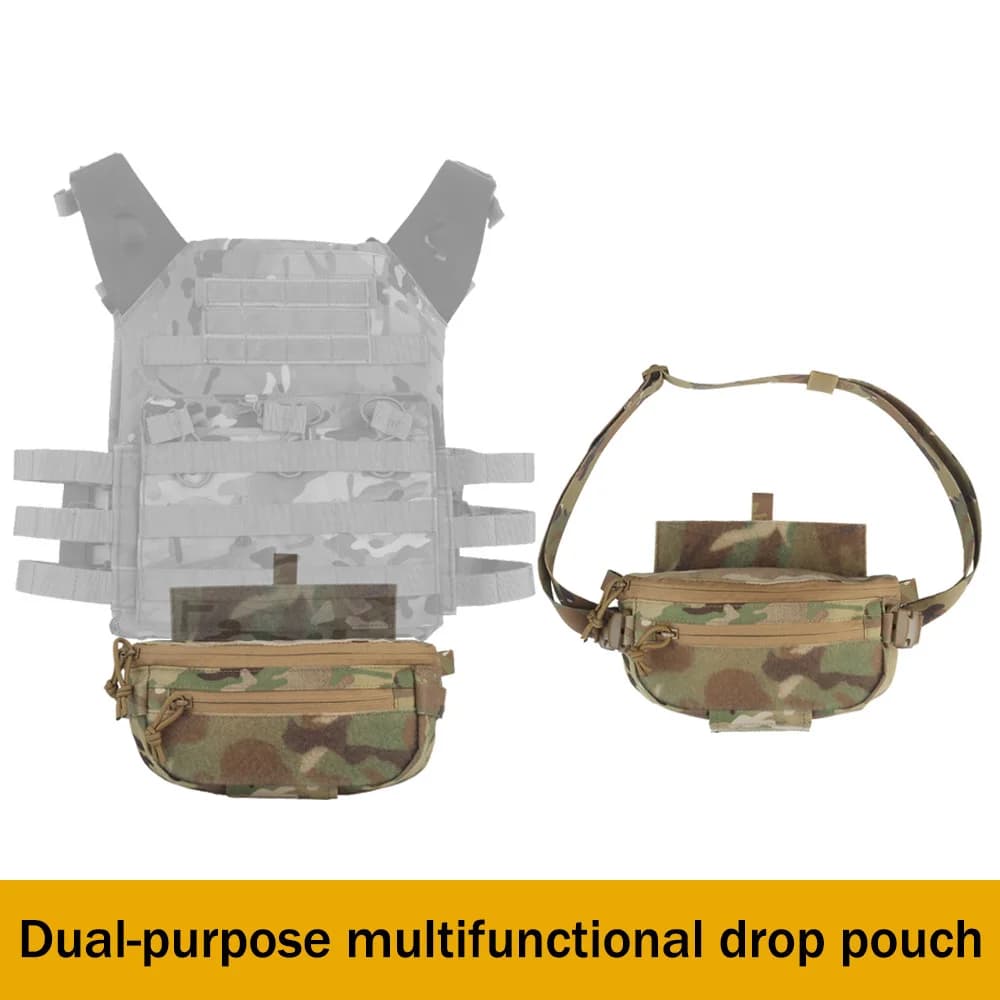 Pochette abdominale tactique compacte - Dangler pack à libération rapide pour airsoft