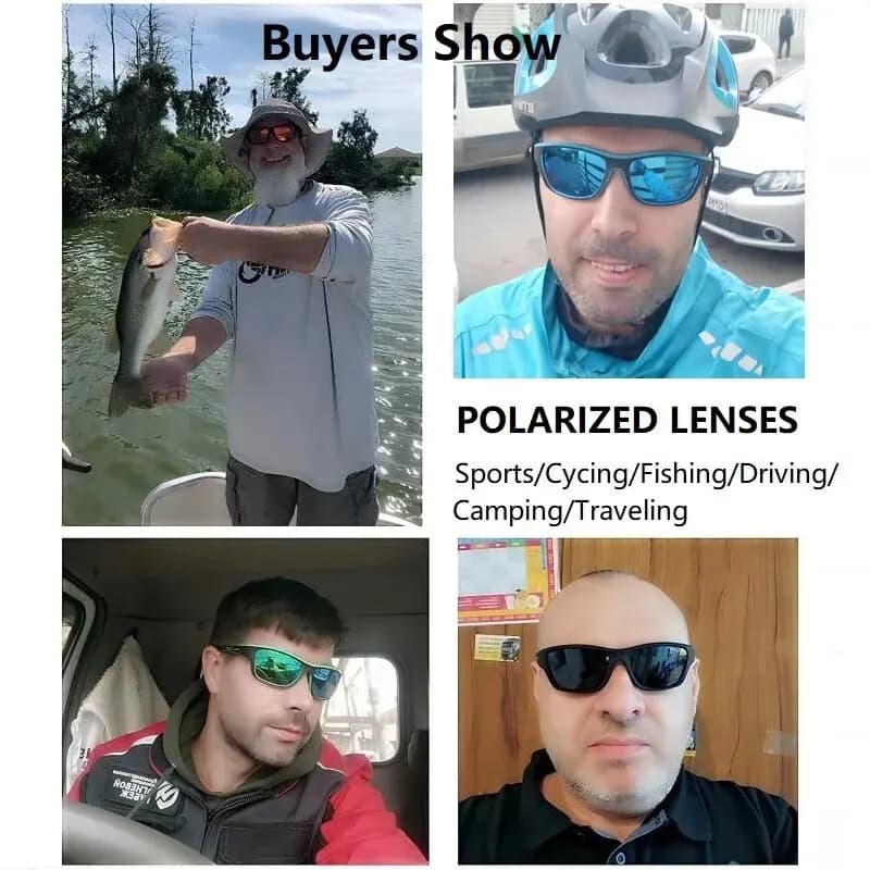 Lunettes de sport polarisées vintage pour pêche en mer - Cyclisme ski randonnée - Protection UV400 unisexe