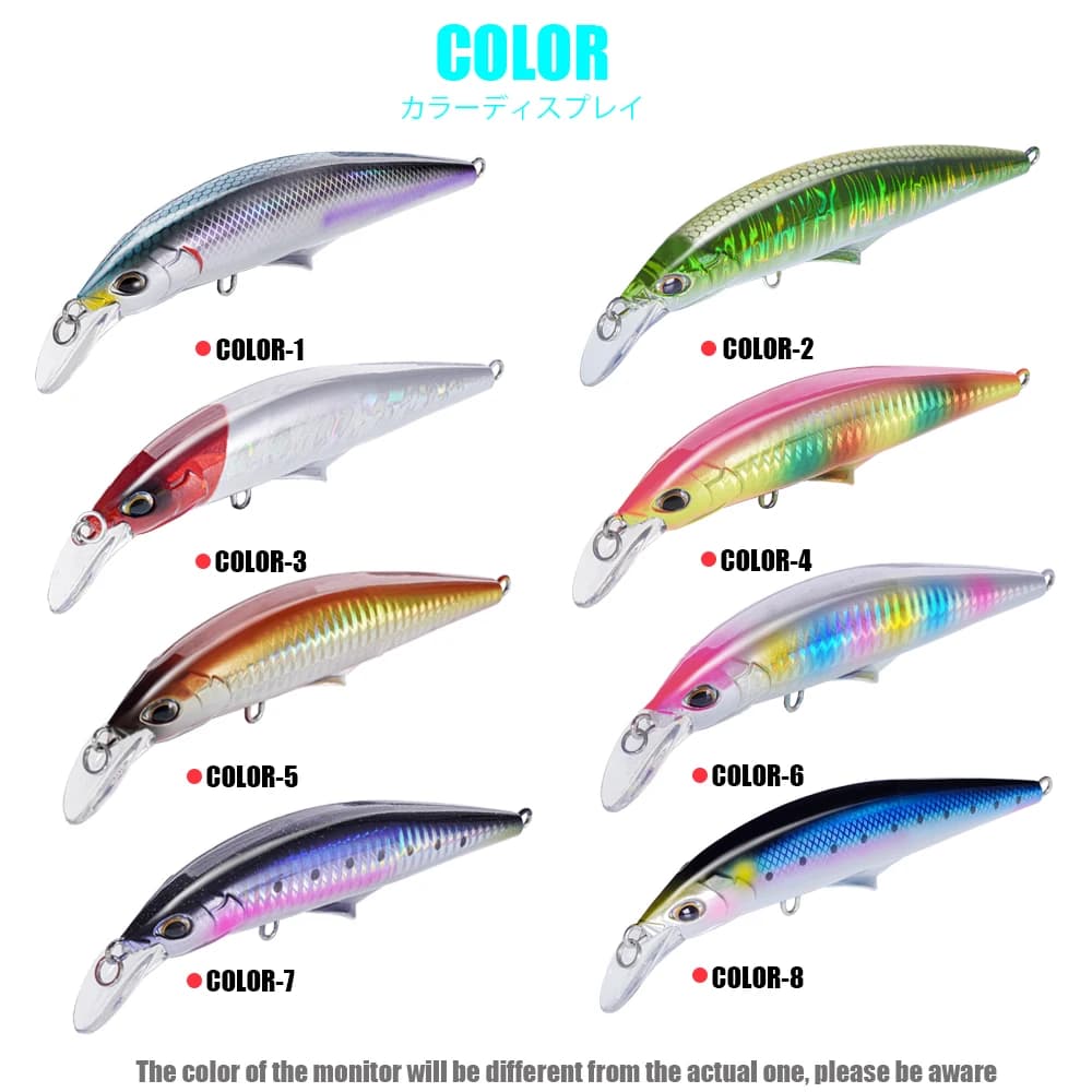 Leurre Isca Minnow 120mm 45g pour la pêche du bar et du brochet en mer, appât artificiel coulant
