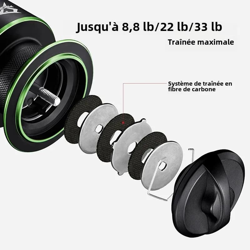 Moulinet spinning Viper X Piscifun 4-15kg drag ultra-léger 10+1 roulements pour pêche mer et gros carnassiers