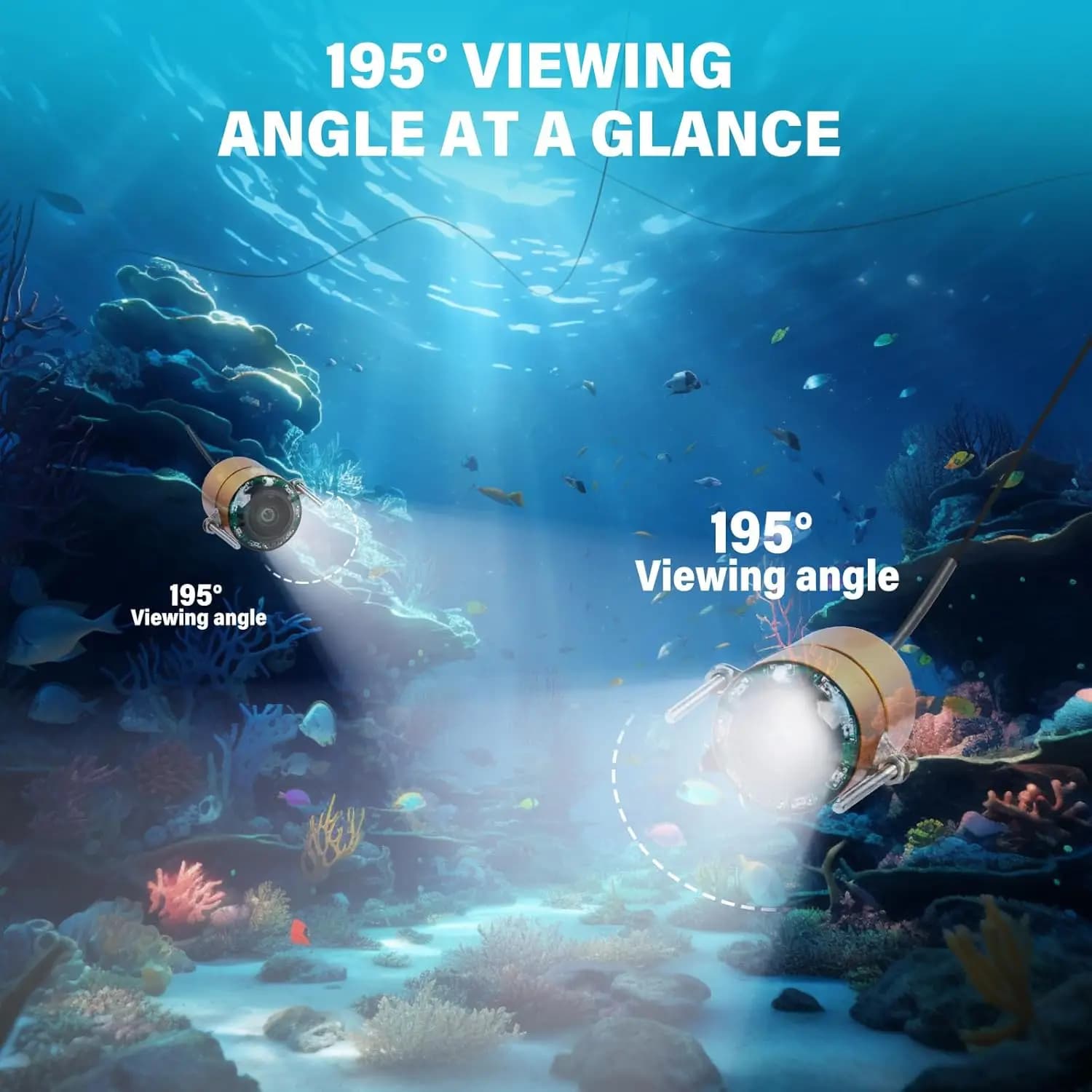 Caméra de pêche portable 15m étanche IP68 avec vision nocturne 8 LED IR et écran 4,3 pouces Fish Finder