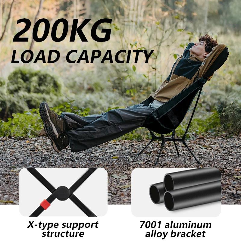 Chaise pliante aluminium Naturehike YL01 200kg - Fauteuil lune robuste pour pêche et camping