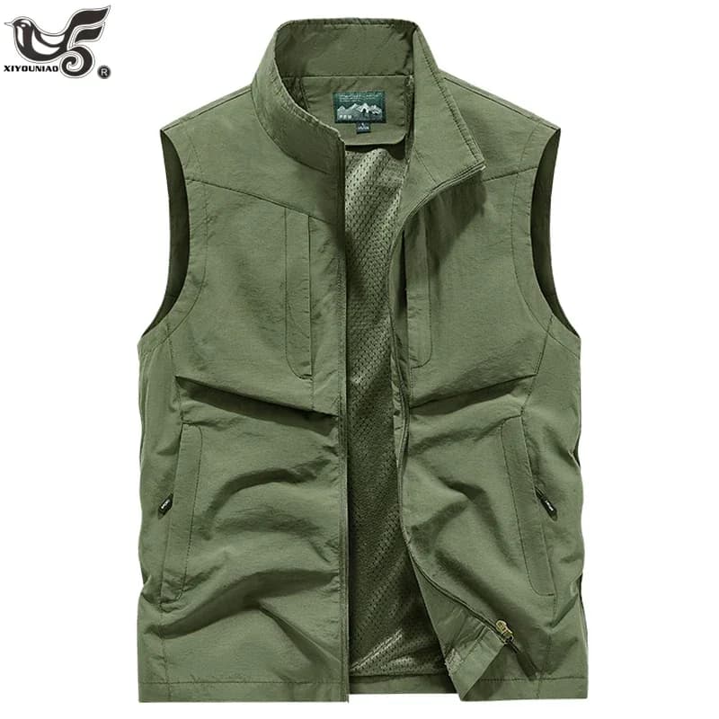 Gilet de pêche grande taille 6XL 7XL 8XL homme mesh léger sport randonnée escalade voyage