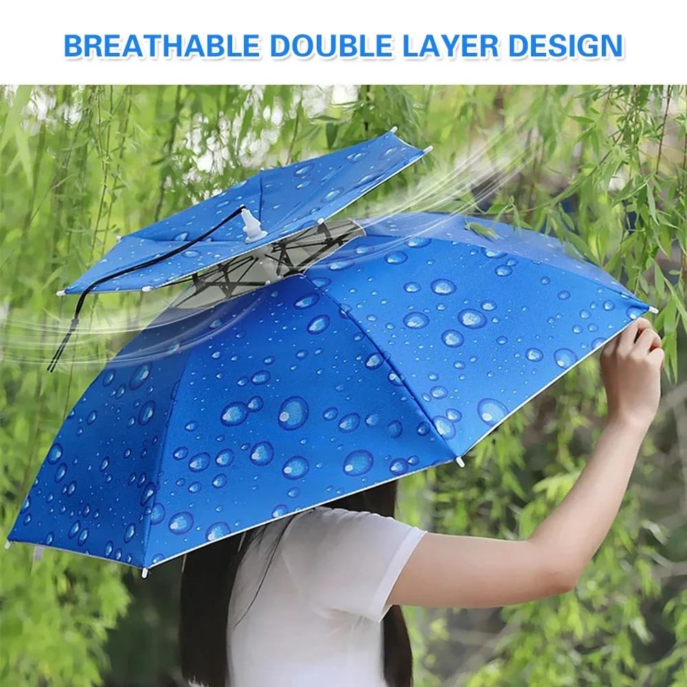 Chapeau parapluie pliable portable pêche imperméable protection solaire camping plage