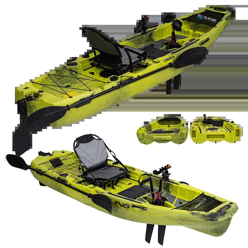 Kayak de pêche modulaire 10FT Pro Angler - Pédalier à aileron pour pêche en mer solo