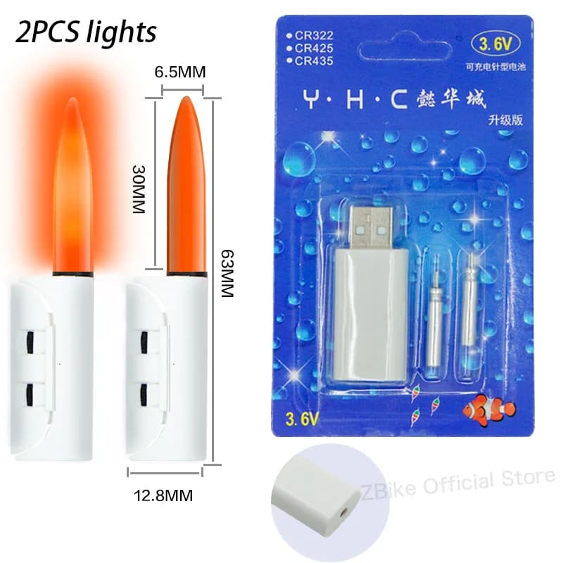 Lampe électronique de pêche rechargeable avec alarme de touche et bouchon lumineux pour la pêche de nuit
