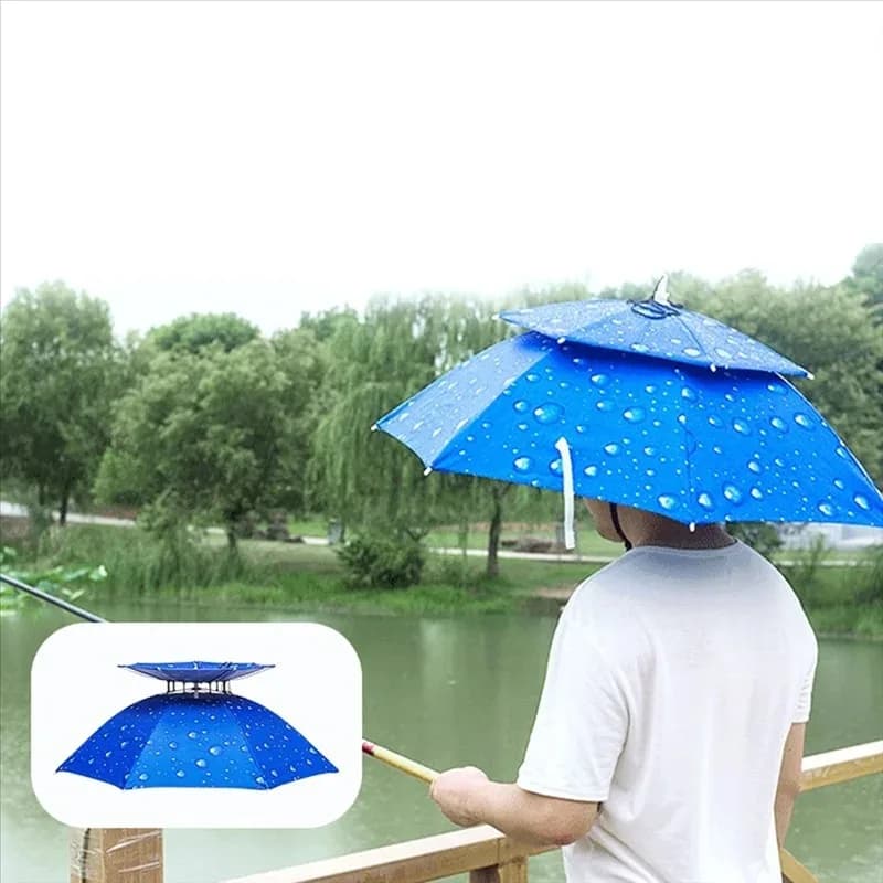 Chapeau parapluie pliable portable pêche imperméable protection solaire camping plage