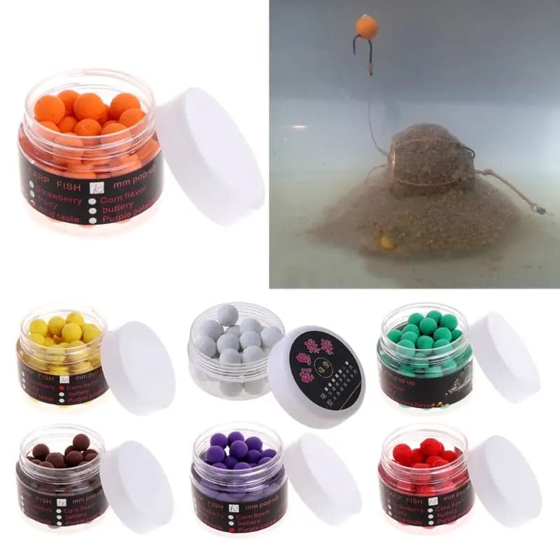 Perles flottantes aromatisées pour pêche carpe - billes pop up saveurs attractives appâts artificiels