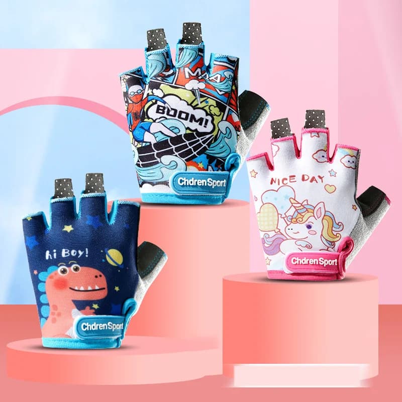 Gants doigts libres enfants pêche vélo protection anti-usure garçon fille sport extérieur