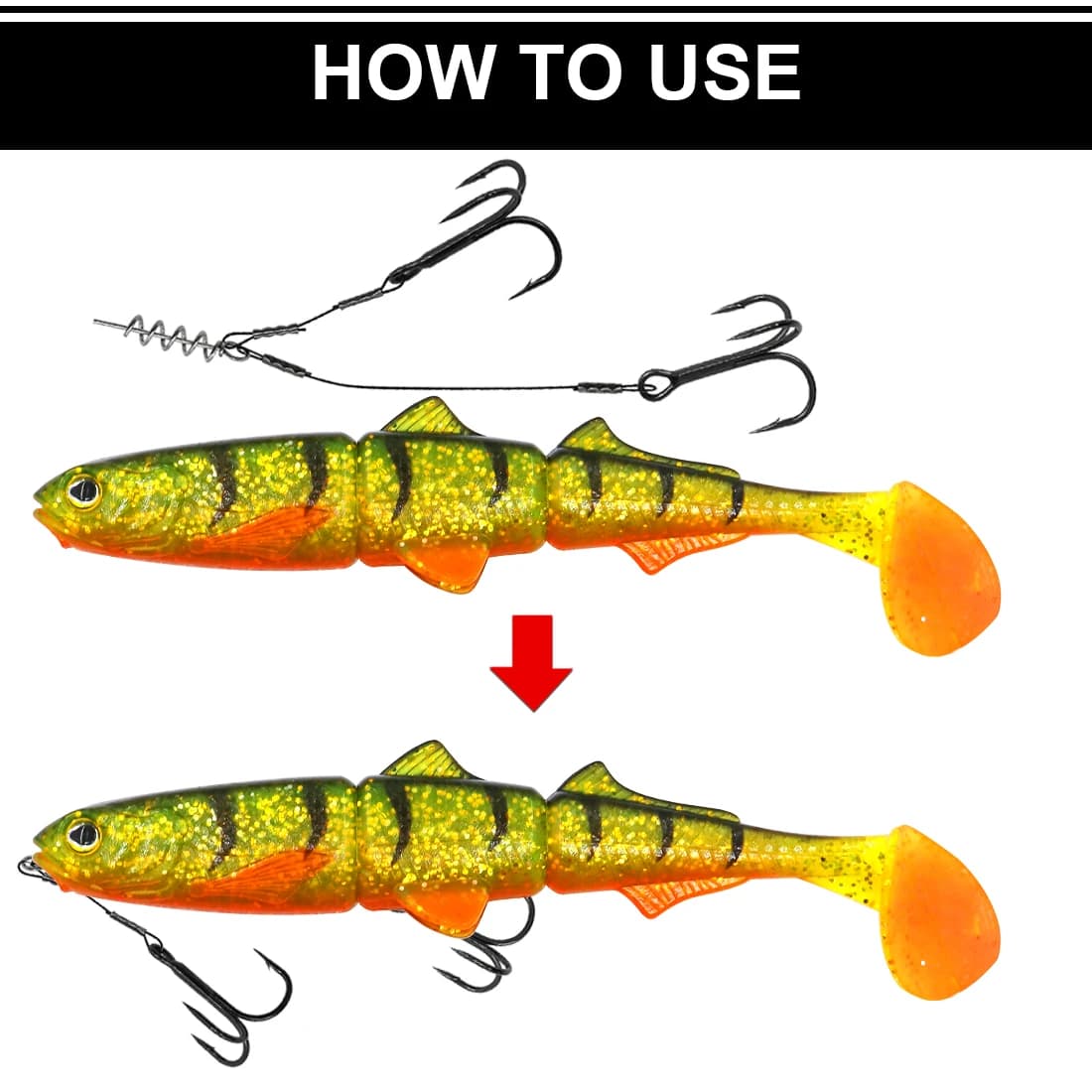 Hameçons Stinger Rig 9KM pour brochet - Crochets triples pour leurres souples et swimbaits