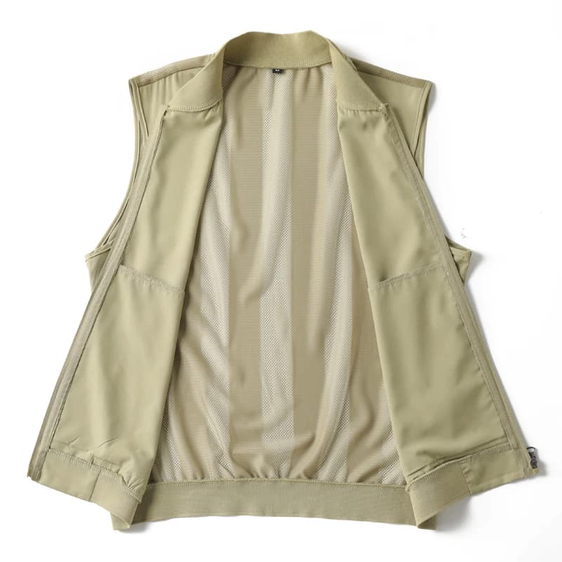 Veste homme pêche sans manches respirante et séchage rapide pour randonnée et sports d'été