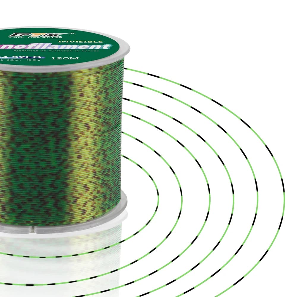 Ligne de pêche FTK 120m invisible et super résistante pour carpe, 0.20mm-0.50mm, 4.13LB-34.32LB