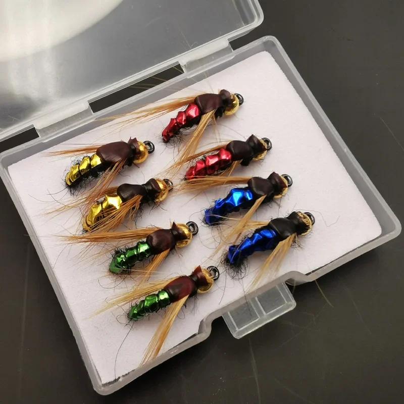 Kit mouches artificielles pêche truite nymphs scuds insectes leurres 4 8 32 pièces pour pêche à la mouche