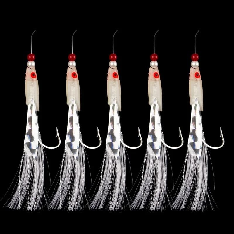 Set de leurres de pêche multi-couleurs imitation poisson et crevette avec hameçon à ardillon cristal pour
