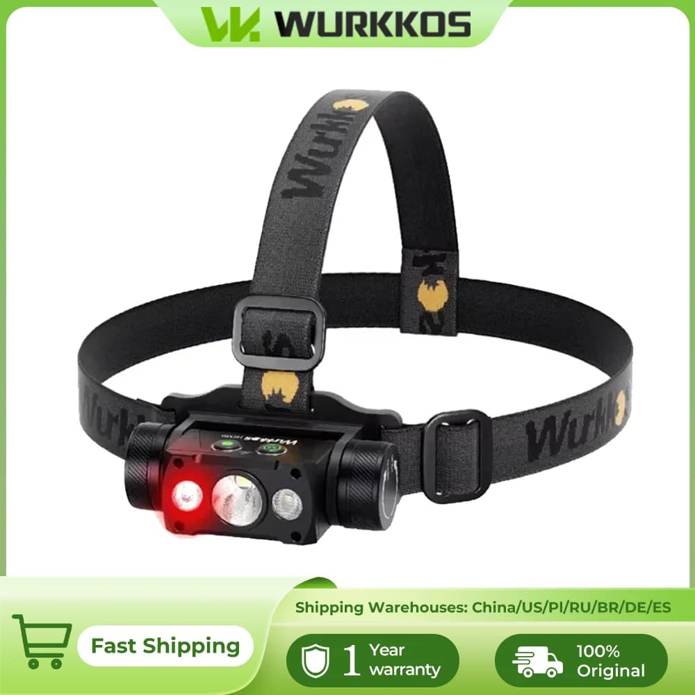 Lampe frontale Wurkkos HD50 rechargeable 21700 4000lm avec lumière rouge pour pêche et camping nocturne