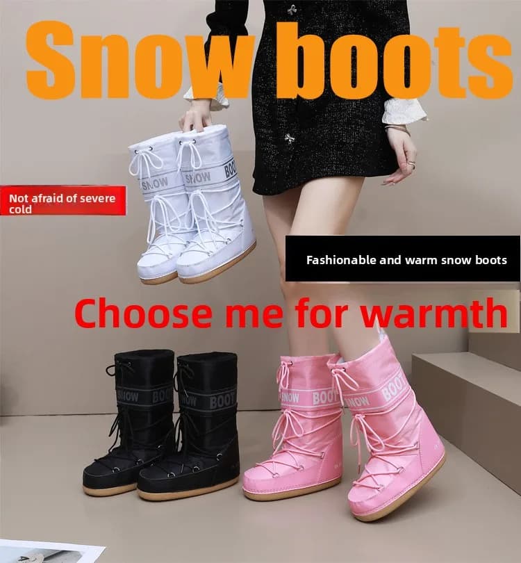 Bottes spatiales femme tendance hiver - Chaussures sport étanches antidérapantes pour ski voyage