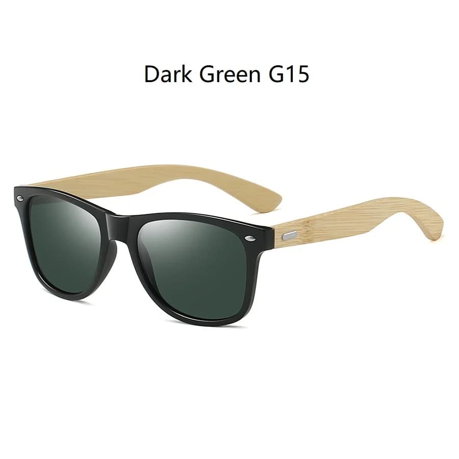 Lunettes de soleil bois bambou vintage carrées homme femme luxe pêche conduite écologiques