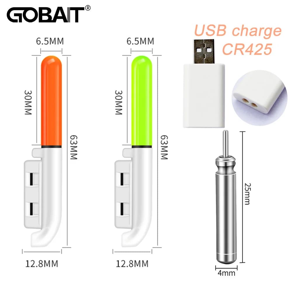 Canne électronique lumineuse USB rechargeable - Pêche nocturne étanche avec batterie lithium
