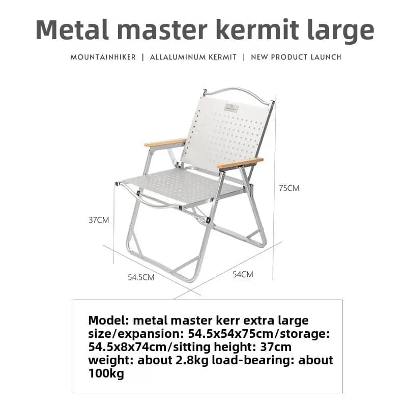 Chaise de pêche pliante portable en alliage aluminium et bois plastique pour extérieur