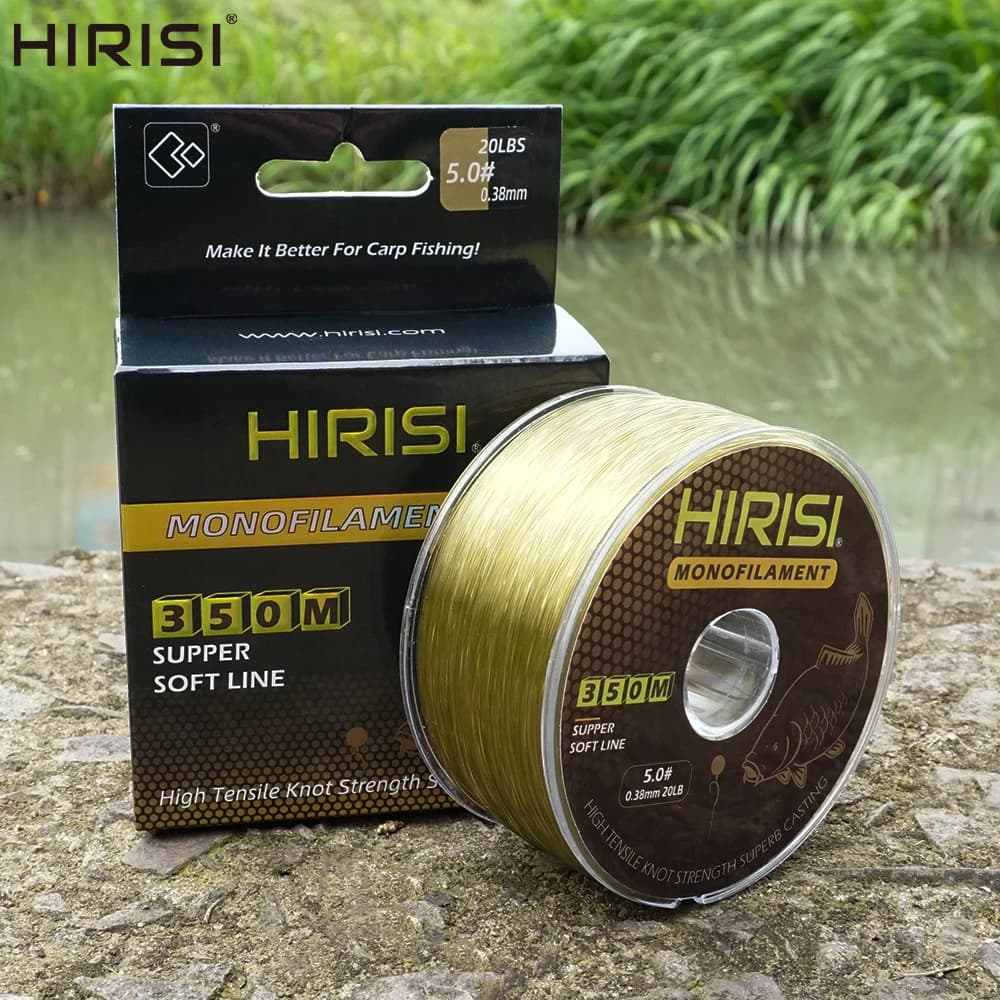 Ligne de pêche monofilament Hirisi 350m haute résistance 12-20LB pour carpe et carnassiers