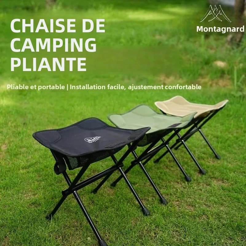 Chaise lune MOUNTAINHIKER en alliage aluminium pour pêche - Ultralégère, pliable et portable