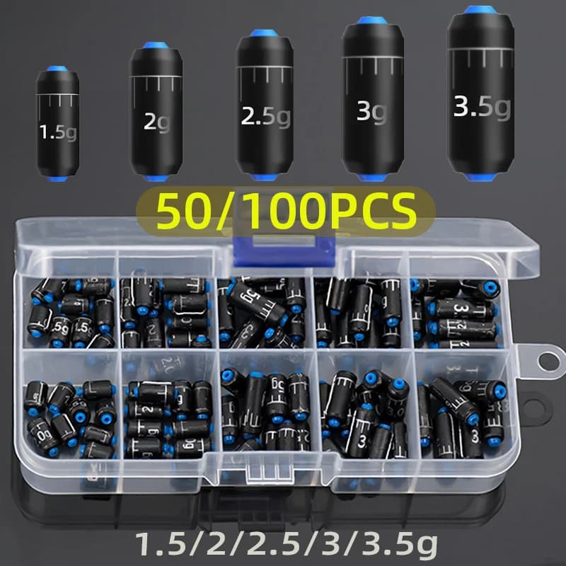 Plombs de pêche plats en plomb 1.5g à 3.5g par 50 ou 100 pièces pour montage ligne et accessoire pêche