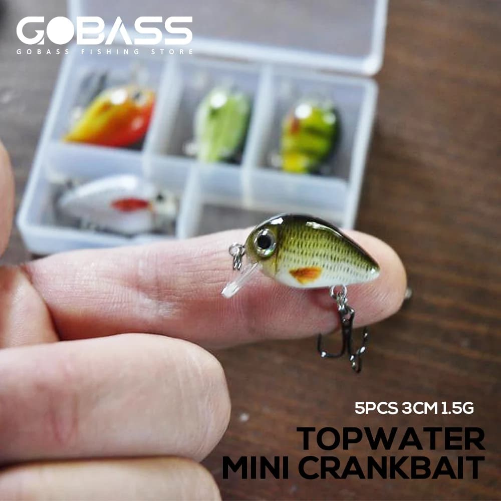 Set 5 mini leurres GOBASS 3cm 1.5g pour pêche du brochet et black bass - Leurres artificiels
