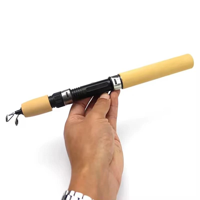 Canne mini carbone hiver pêche glace crevettes 0.6m 0.8m 1m ultra sensible légère