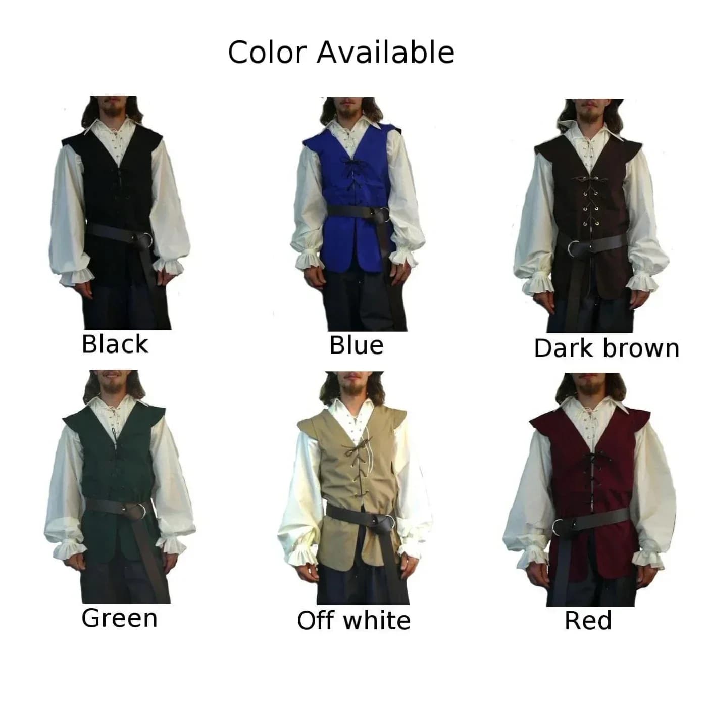 Gilet sans manches homme style pirate médiéval en suède, avec bretelles et décolleté en V, veston vintage loose