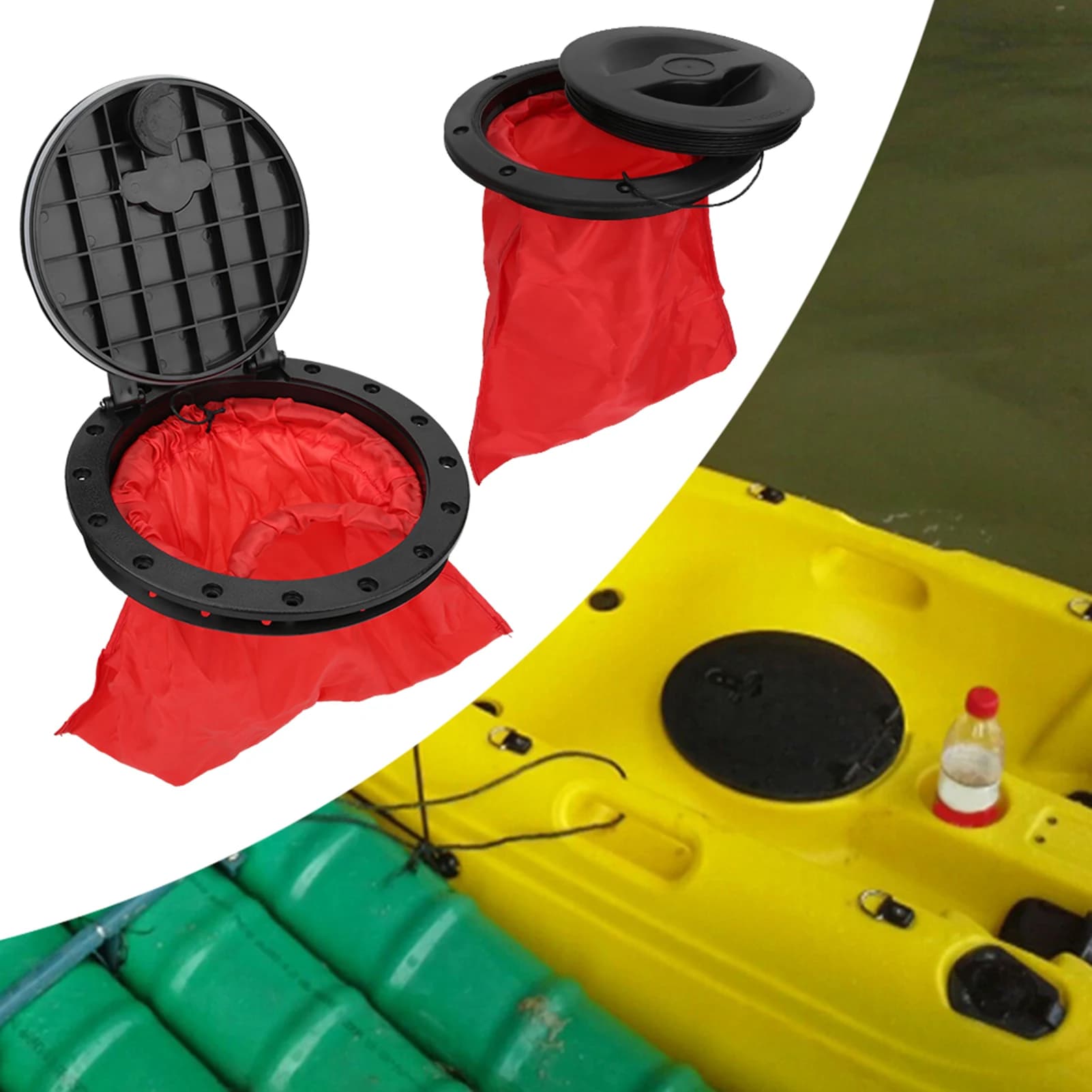 Hatch cover étanche rond pour kayak - Couverture circulaire avec sac de rangement inclus