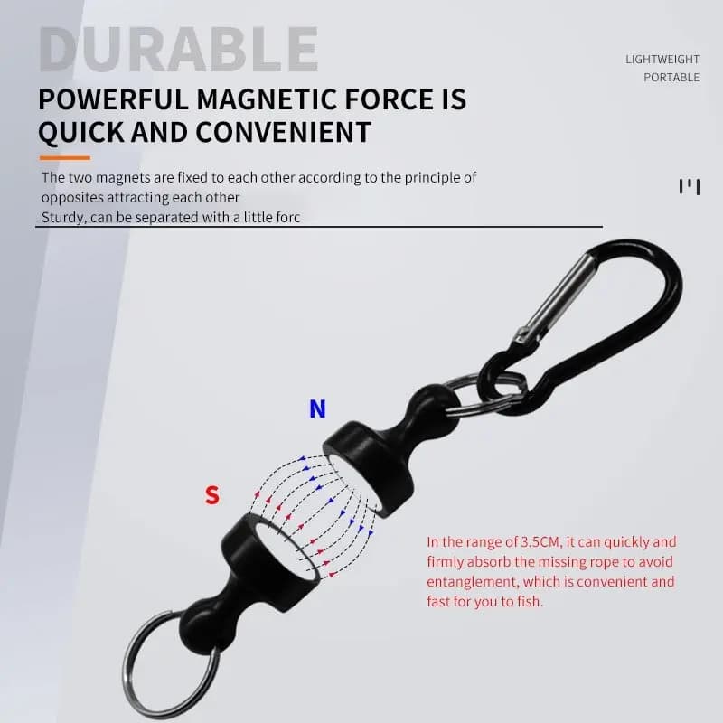 Boucle magnétique de pêche puissante sans corde pour accrochage rapide et sécurisé