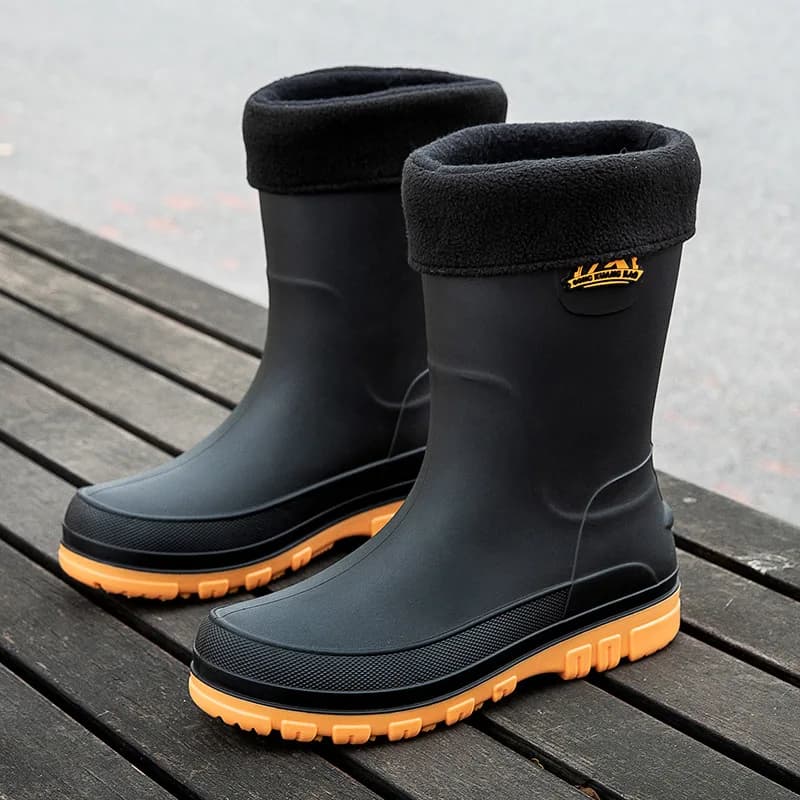 Bottes pluie hautes homme 2025 imperméables caoutchouc pour pêche et travail hiver