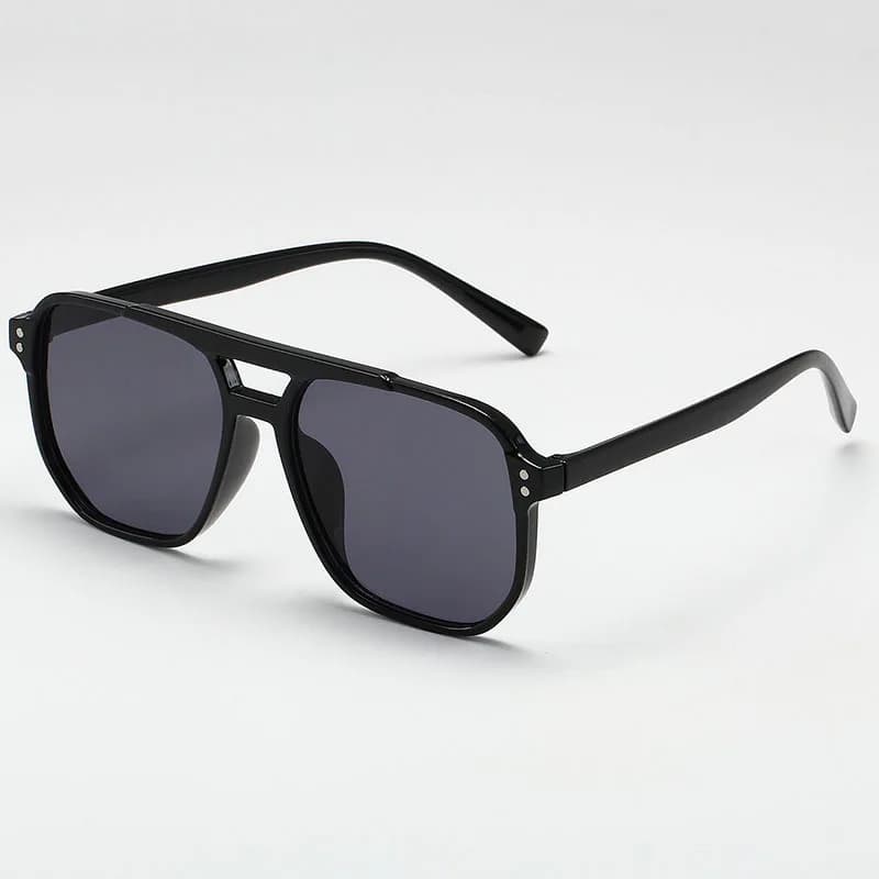 Lunettes de pêche vintage carrées unisexe grandes verres noirs UV400 pour hommes et femmes