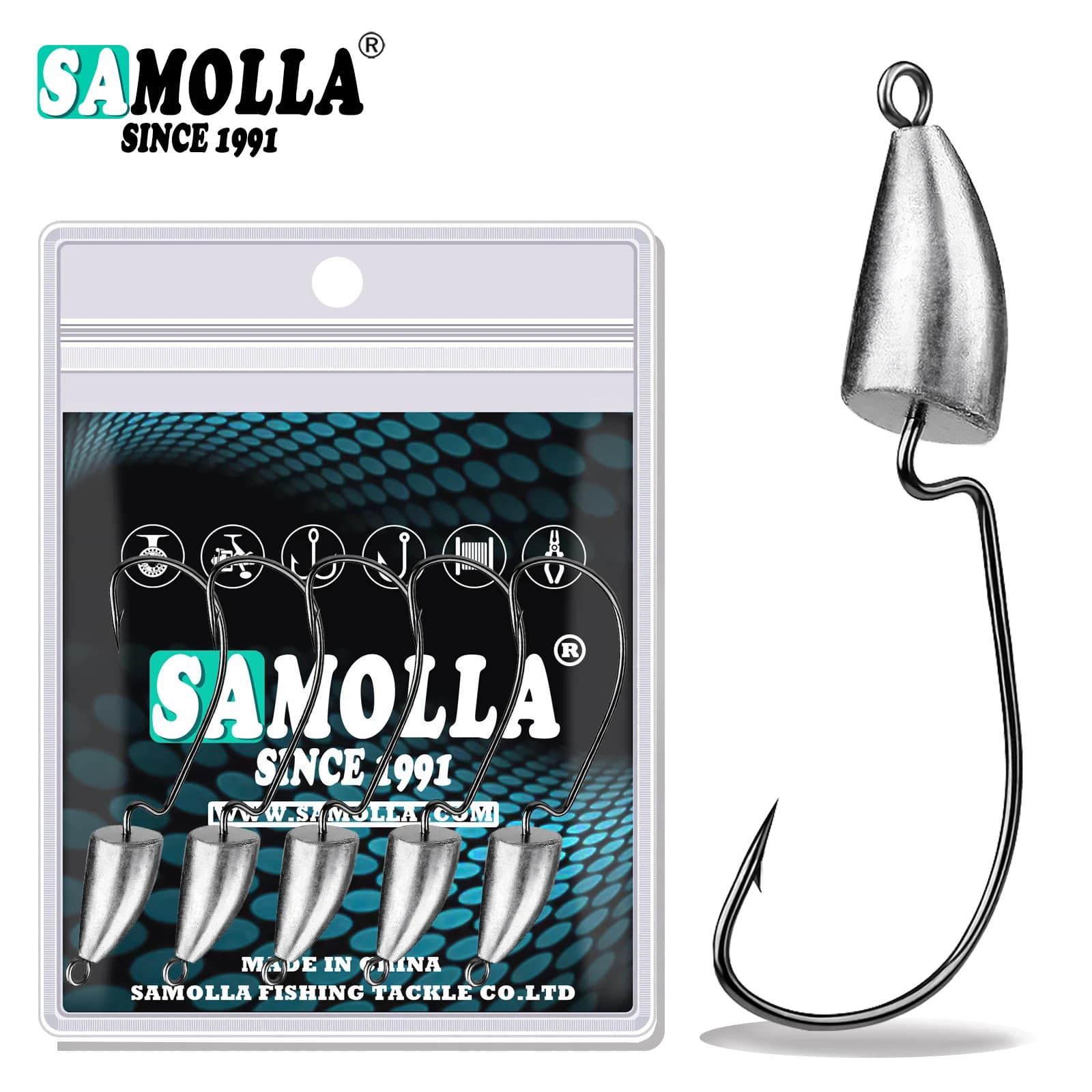 Hameçon plombé Jig Head Root Original pour leurres souples, pêche du bar et rockfish de 1.75g à 120g