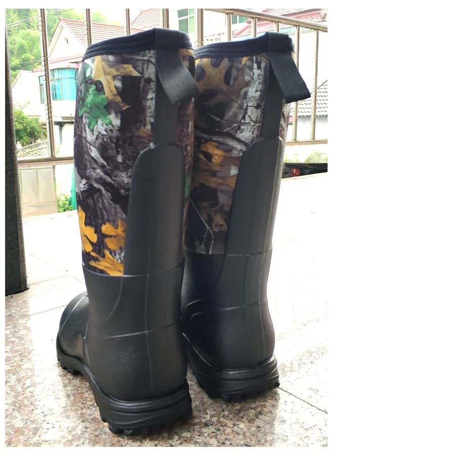 Bottes de pêche néoprène imperméables anti-rayures camouflage feuilles d'érable chaudes hiver neige chasse