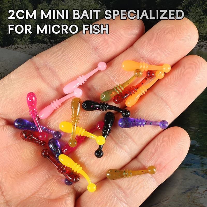 Leurre souple Supercontinent 2cm esche tremblante 50 leurres vifs appâts à pêche pour poisson blanc