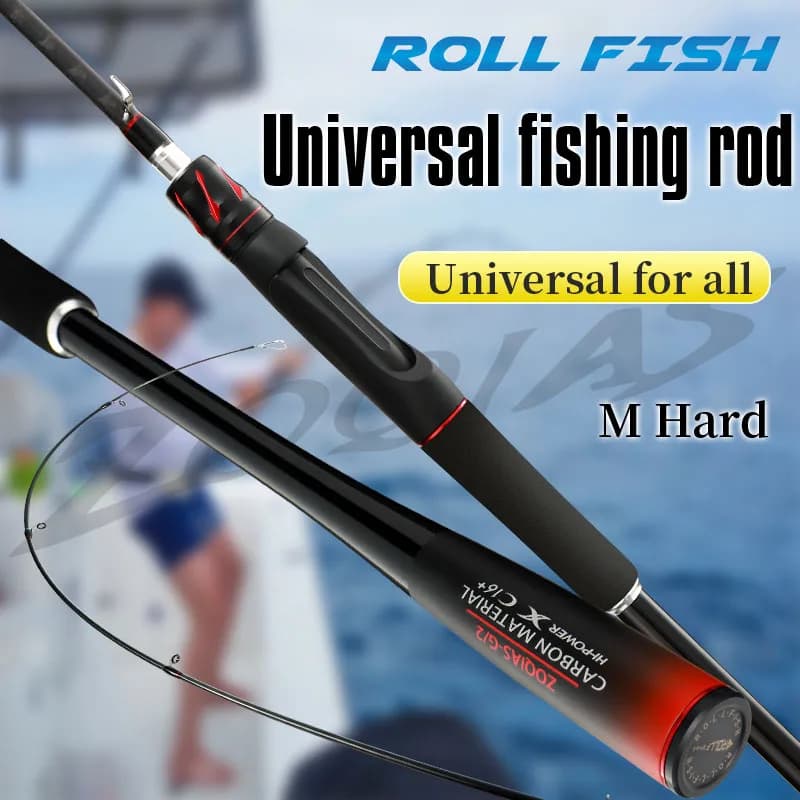 Canne à pêche ROLLFISH Power M Spinning Casting fibre carbone 1.8-2.7m pour bar en eau douce et mer