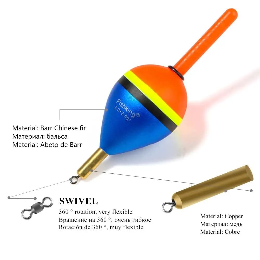 Flotteurs de pêche plastique 2.0g à 5.0g avec tube coulissant - Sensibilité et polyvalence