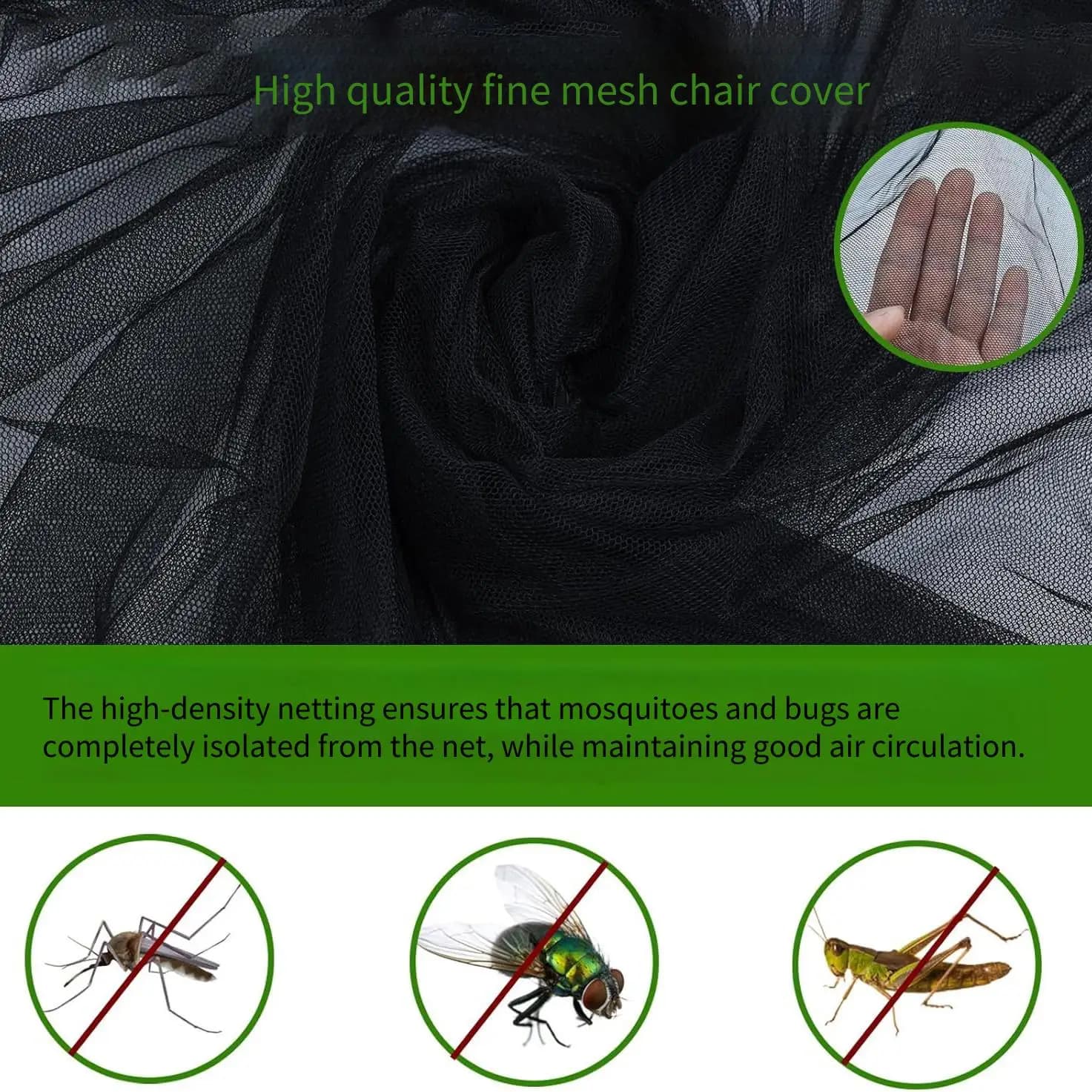 Moustiquaire pour chaise balançoire de pêche - protection anti-moustiques jardin et extérieur