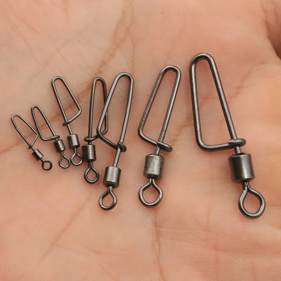 50 pièces émerillons roulants FishTrip - Connecteurs rapides en acier inoxydable pour pêche